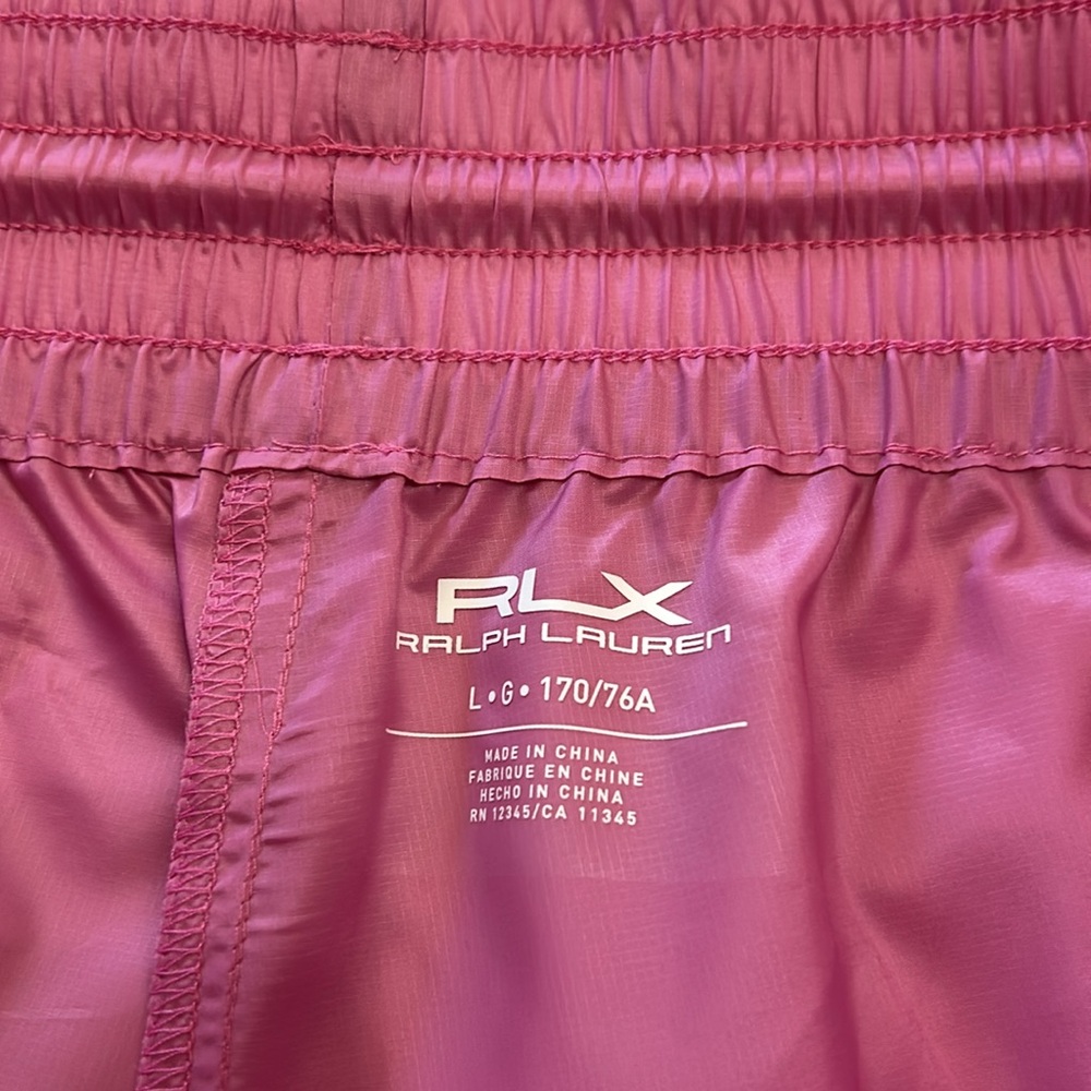 RLX Ralph Lauren Women’s Ripstop Drawstring Athletic Shorts Pink NWT Large - Picture 6 of 9